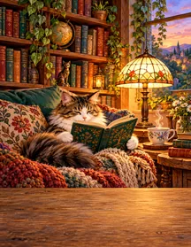Cozy Cat & Books